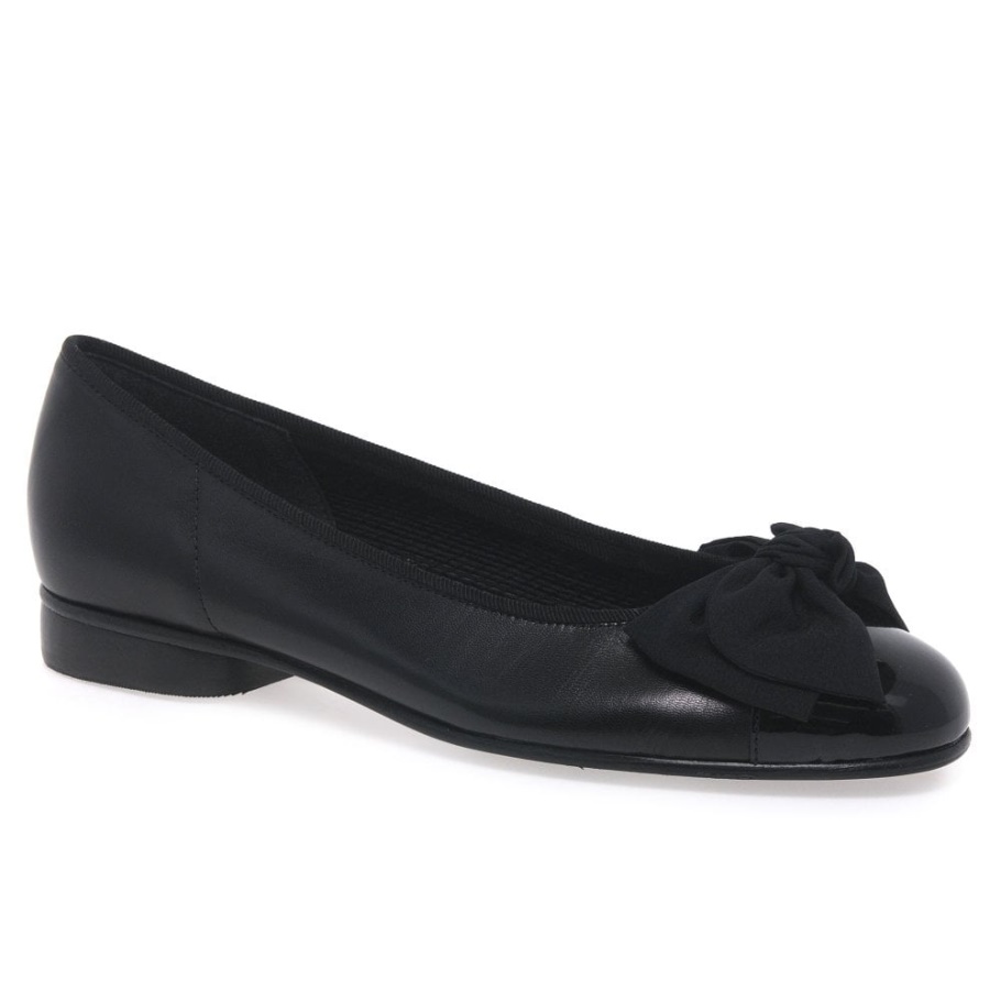 Gabor Amy Schleifenbesatz Damen Ballerinas Schwarz