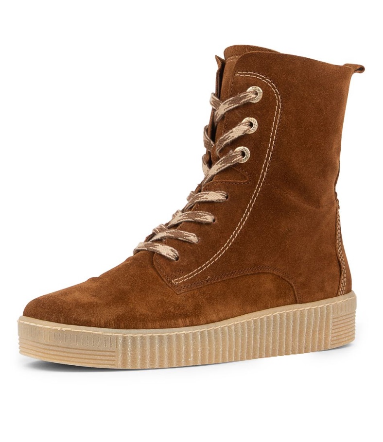 Gabor Arca Cognacfarbene Wildlederkalbstiefel