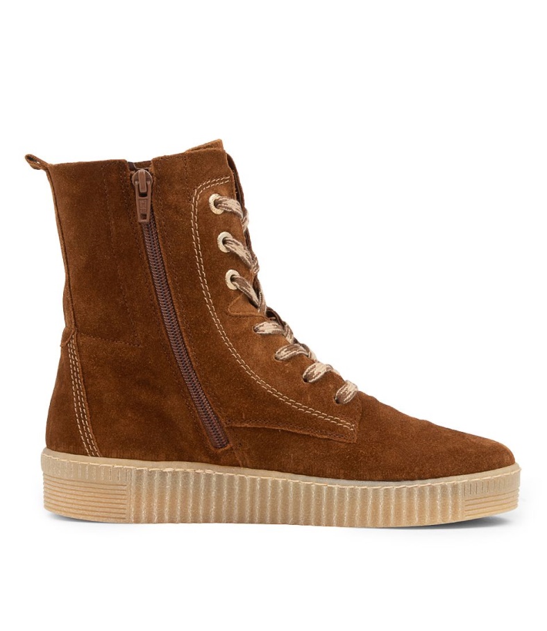 Gabor Arca Cognacfarbene Wildlederkalbstiefel