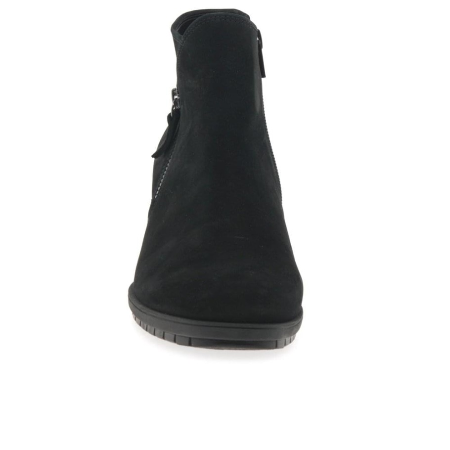 Gabor Schwarz Nubuk Olivetti Damenstiefeletten Mit Reißverschluss