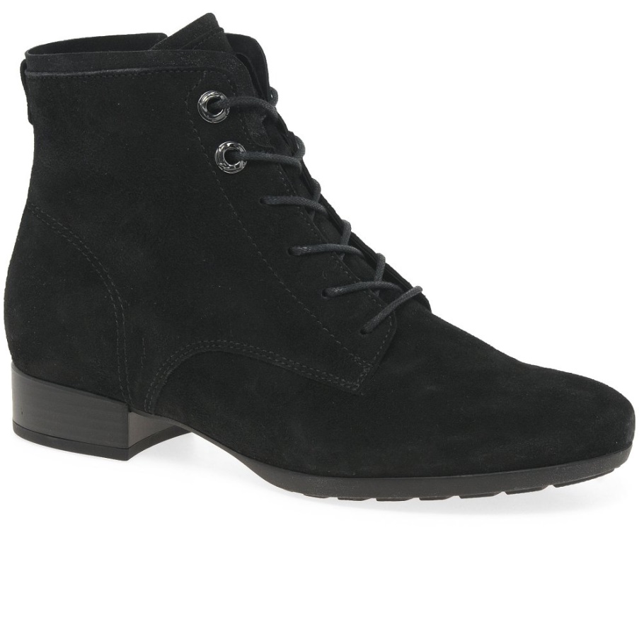 Gabor Boots Damen Stiefeletten Aus Schwarzem Wildleder
