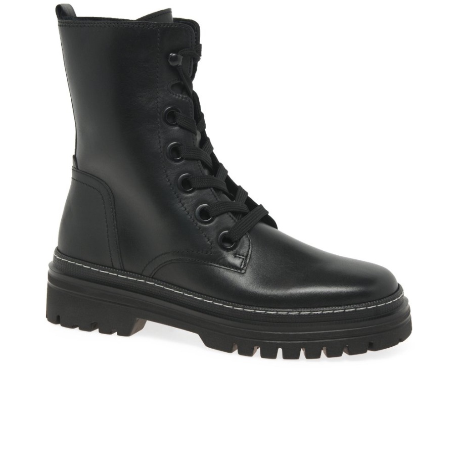 Gabor Schwarz/weiß Stich Genua Damen Militärstiefel