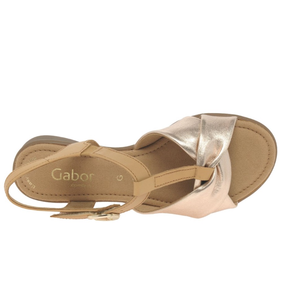 Gabor Champagner/erdnuss Millie Damensandalen