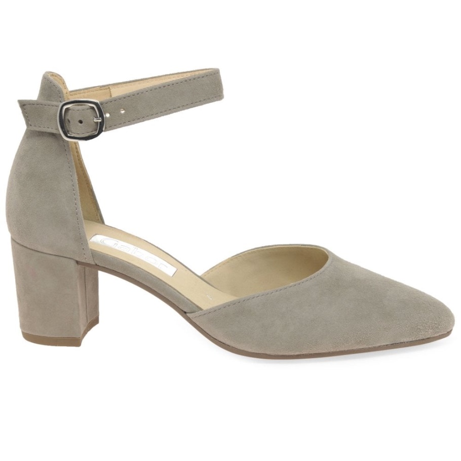 Gabor Gala Offene Damenpumps Visone Wildleder