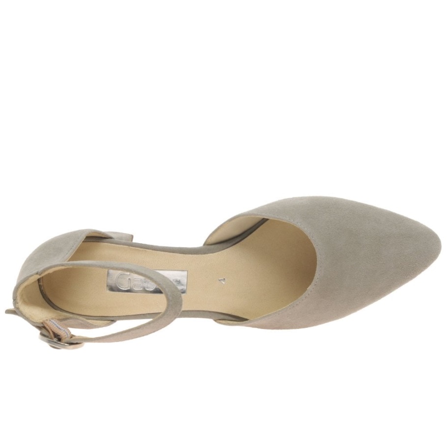 Gabor Gala Offene Damenpumps Visone Wildleder