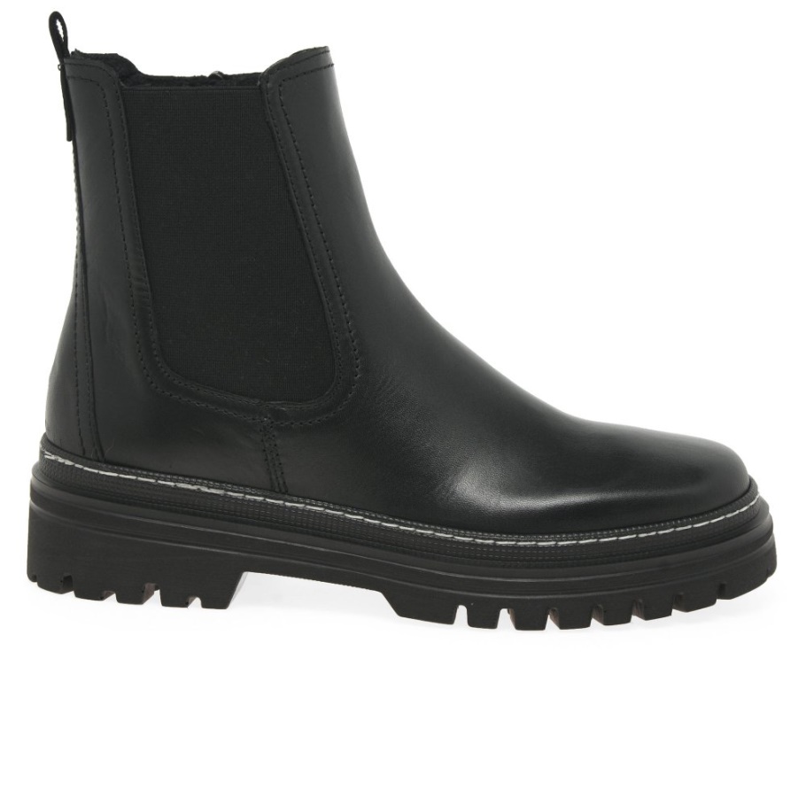 Gabor Gazania Damen Chelsea Boots Schwarz/weiß Stich