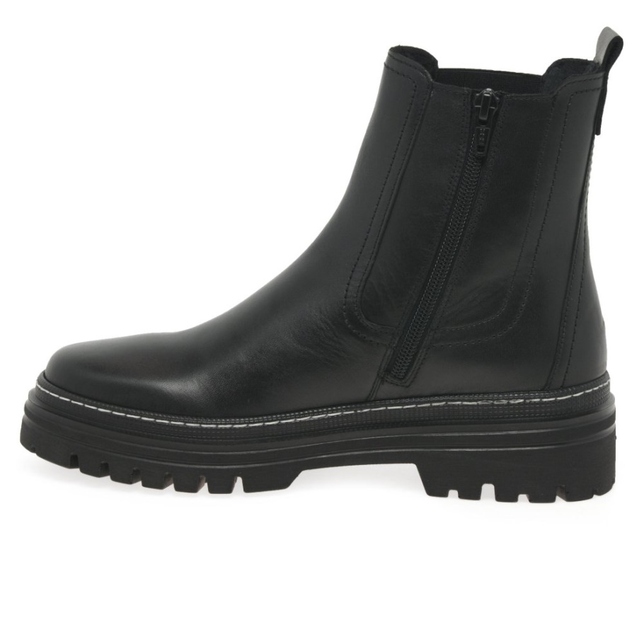 Gabor Gazania Damen Chelsea Boots Schwarz/weiß Stich