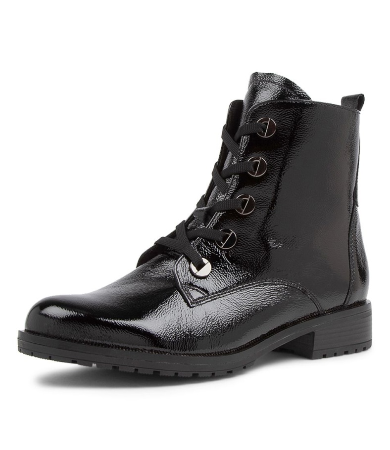 Gabor Genua Schwarz Leather Ankle Boots