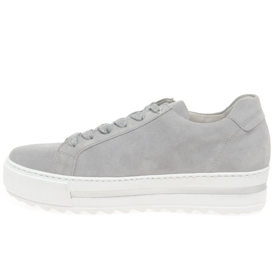 Gabor Hellgraue Wildleder-Heide-Damen-Casual-Trainer