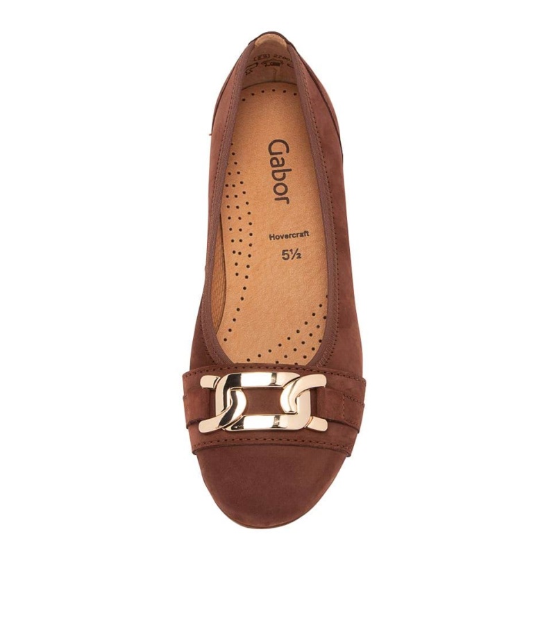 Gabor Mehr Kastanie Suede Ballet Flats