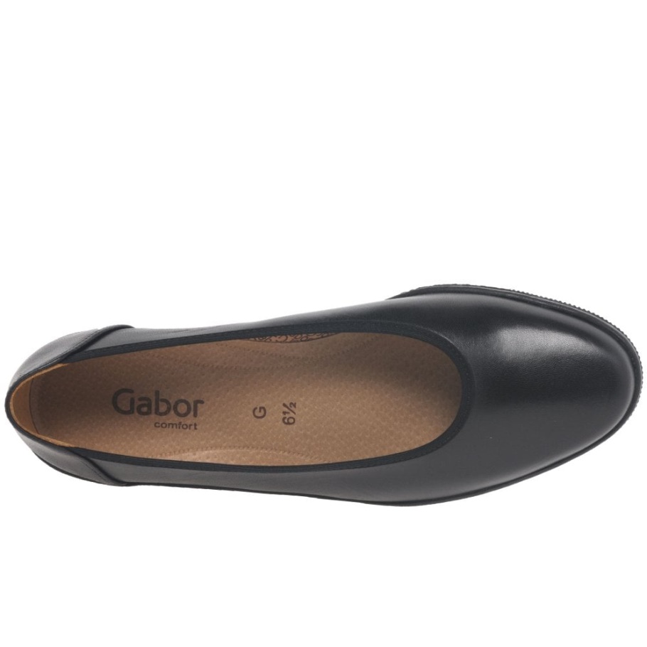 Gabor Piquet Damen Ballerinas In Weiter Passform Schwarz
