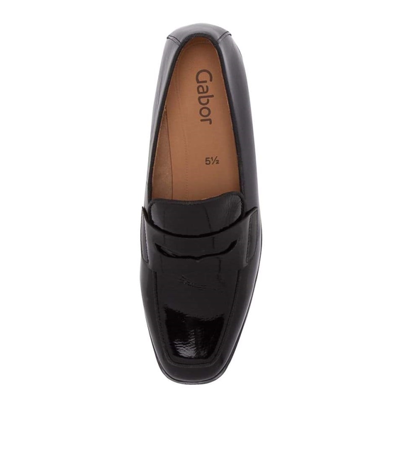 Gabor Rabke Schwarz Leder Loafer