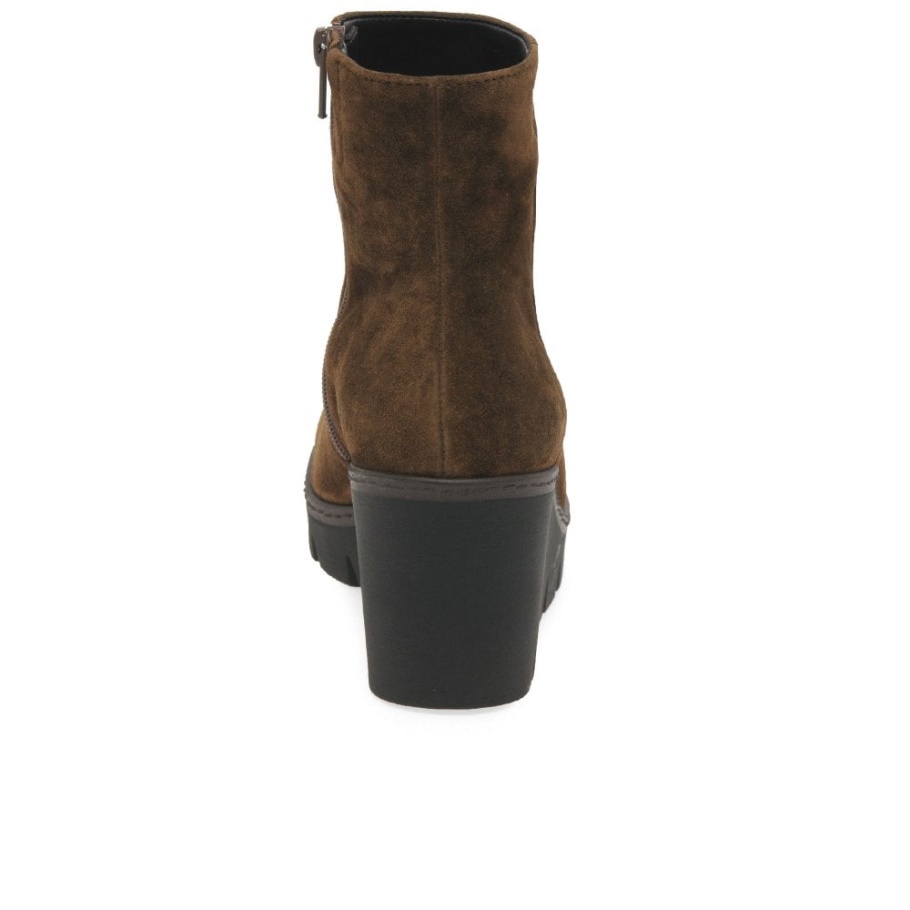 Gabor Whiskey Wildleder Utopie Damen Stiefeletten Mit Klobigem Keilabsatz