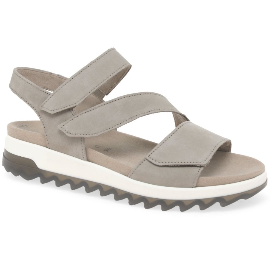 Leinen-Nubuk Gabor Verity Riemchen-Sandalen Mit Niedrigem Absatz Für Damen