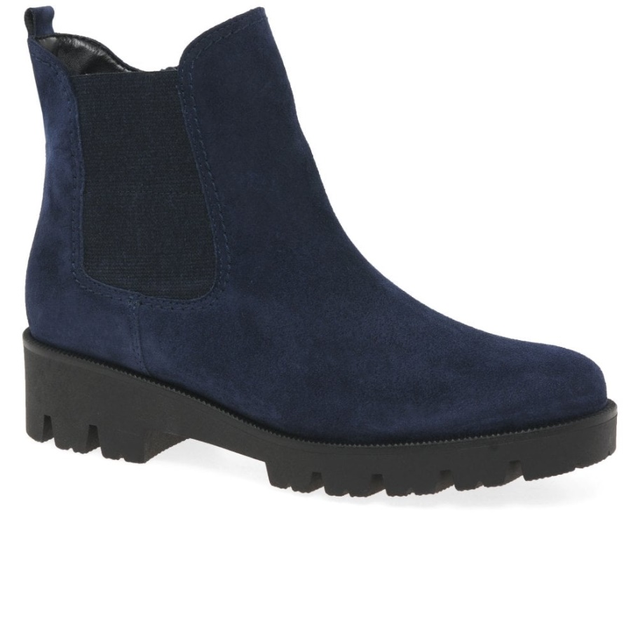 Newport Chelsea-Stiefel Aus Marineblauem Wildleder Für Damen Gabor