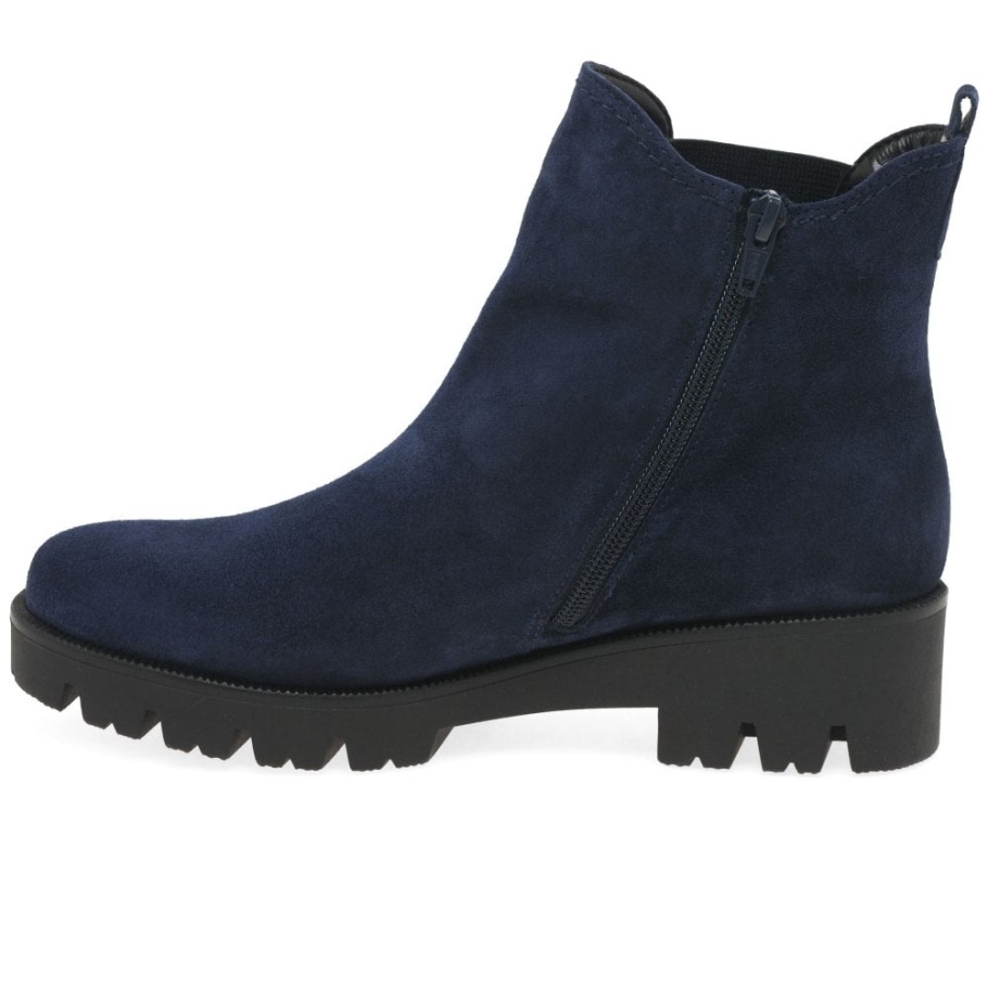 Newport Chelsea-Stiefel Aus Marineblauem Wildleder Für Damen Gabor