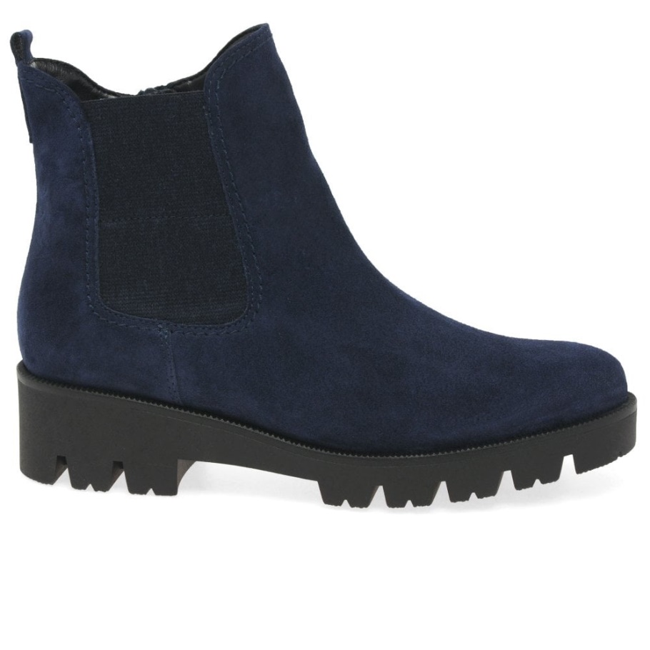Newport Chelsea-Stiefel Aus Marineblauem Wildleder Für Damen Gabor