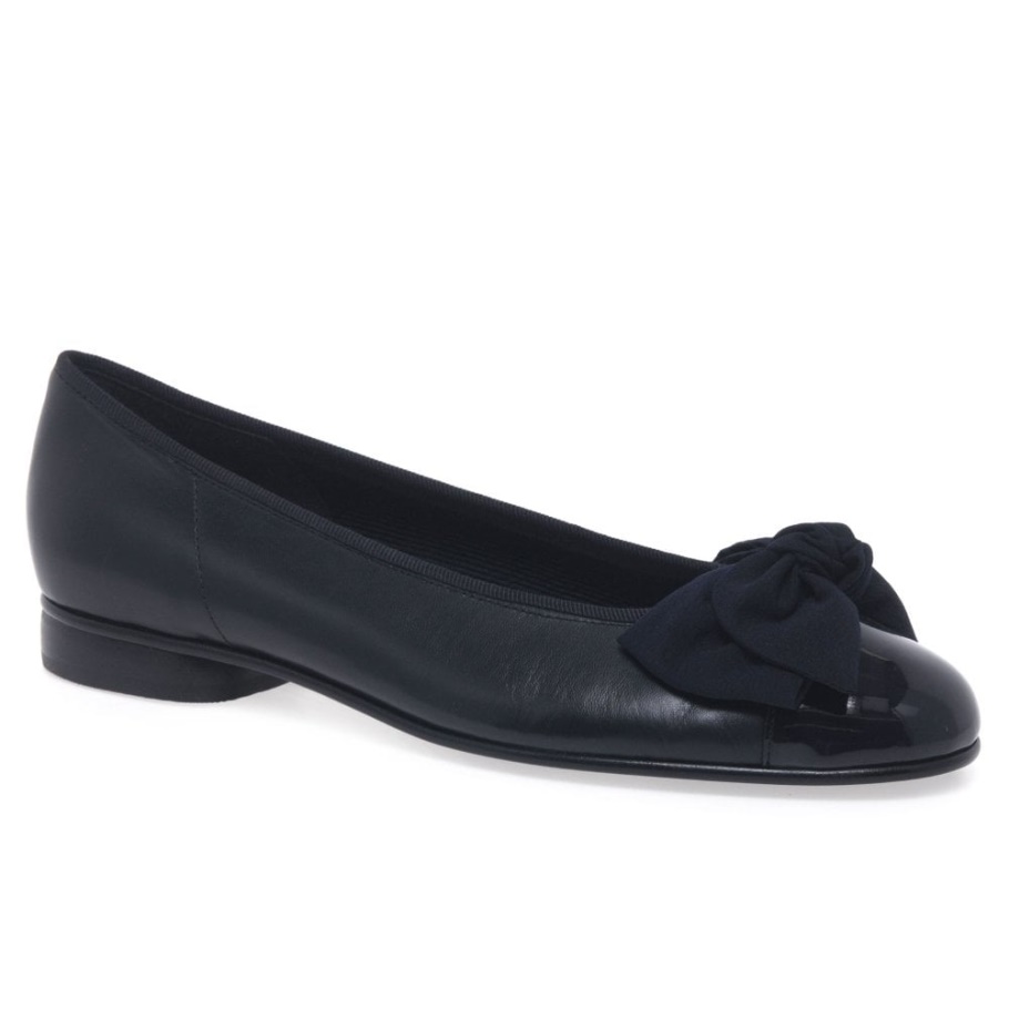Navy Gabor Amy Damen Ballerinas Mit Schleifenbesatz