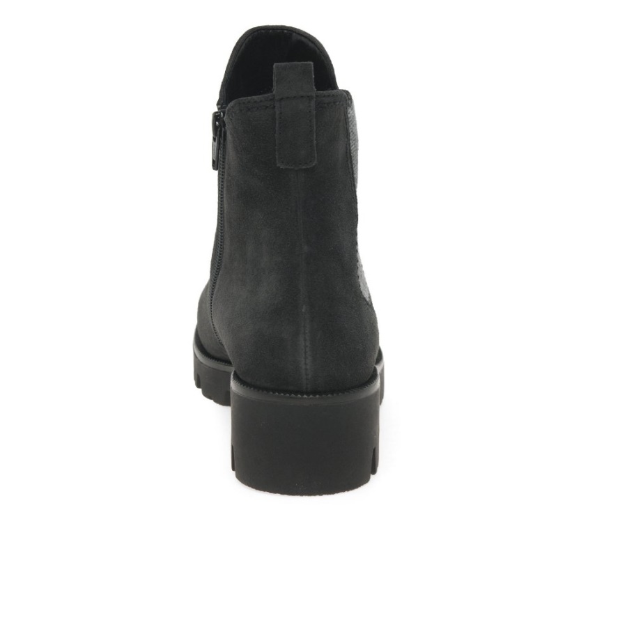 Newport Damen Chelsea Boots Gabor Dunkelgraues Wildleder