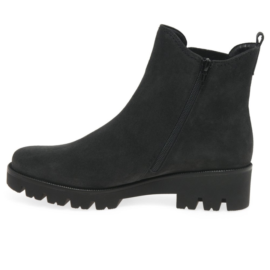 Newport Damen Chelsea Boots Gabor Dunkelgraues Wildleder
