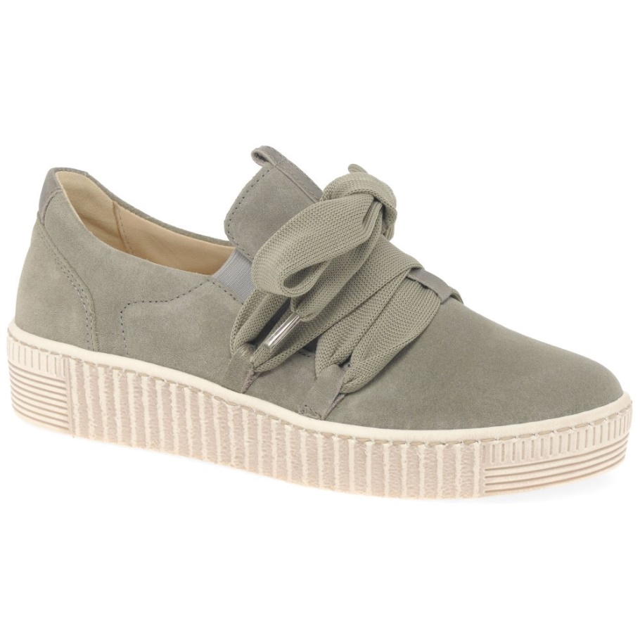 Salvia/bronze Wildleder Gabor Waltz Damen Casual Trainer
