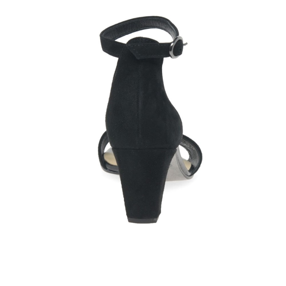 Einhorn-Damen-Sandalen Mit Hohem Absatz, Schwarzes Wildleder, Gabor