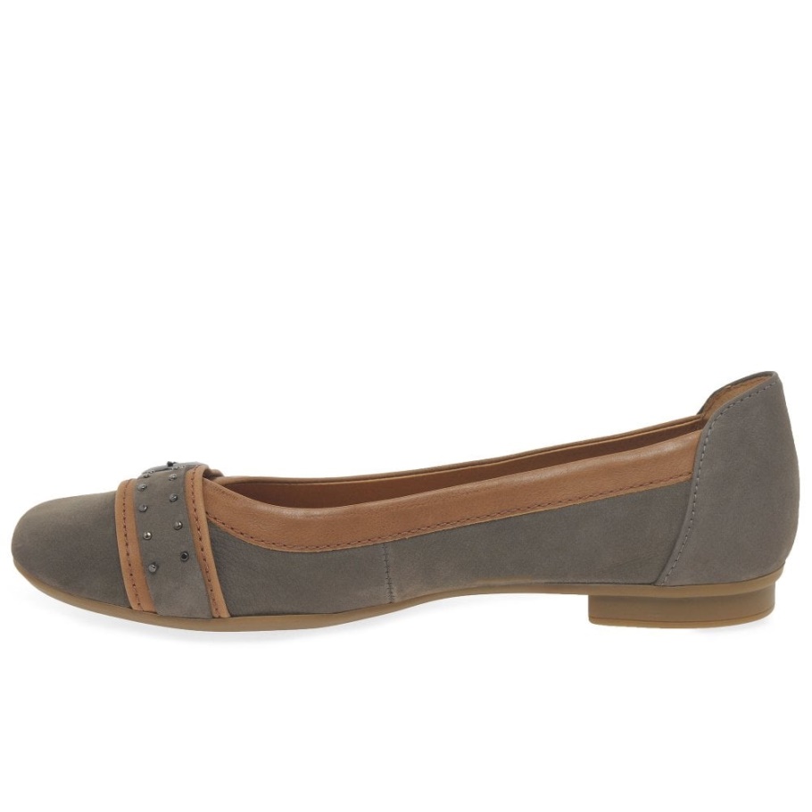 Wallaby/Cognac Gabor Michelle Damen Pumps Mit Nietenschnalle