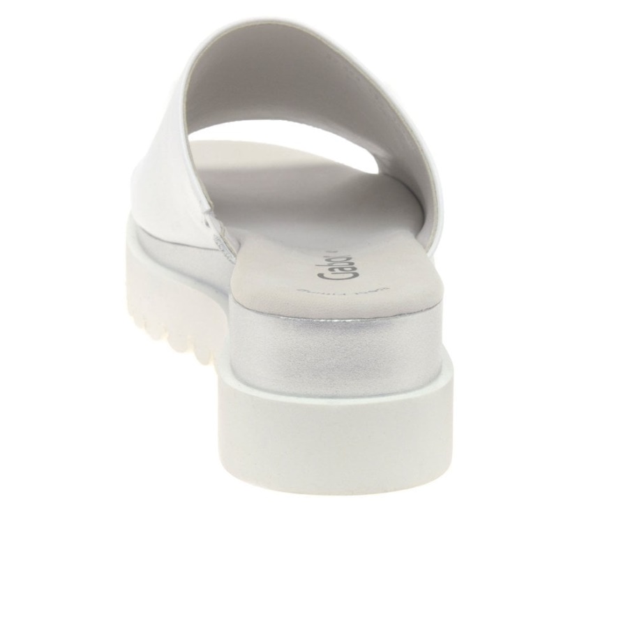 Weiße Gabor Emily-Rose Plateau-Pantoletten Für Damen