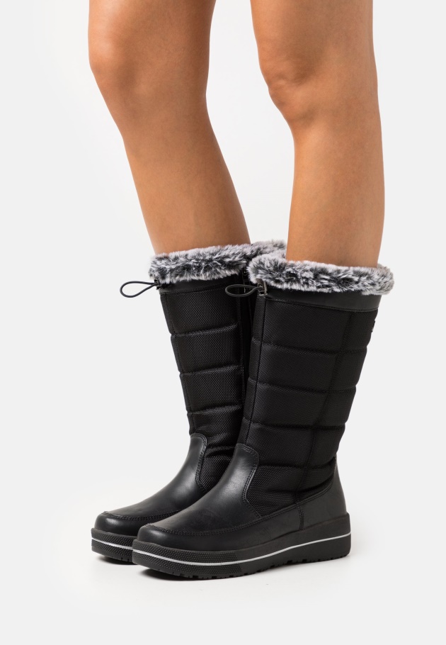 Schwarze Gabor-Schnürstiefeletten