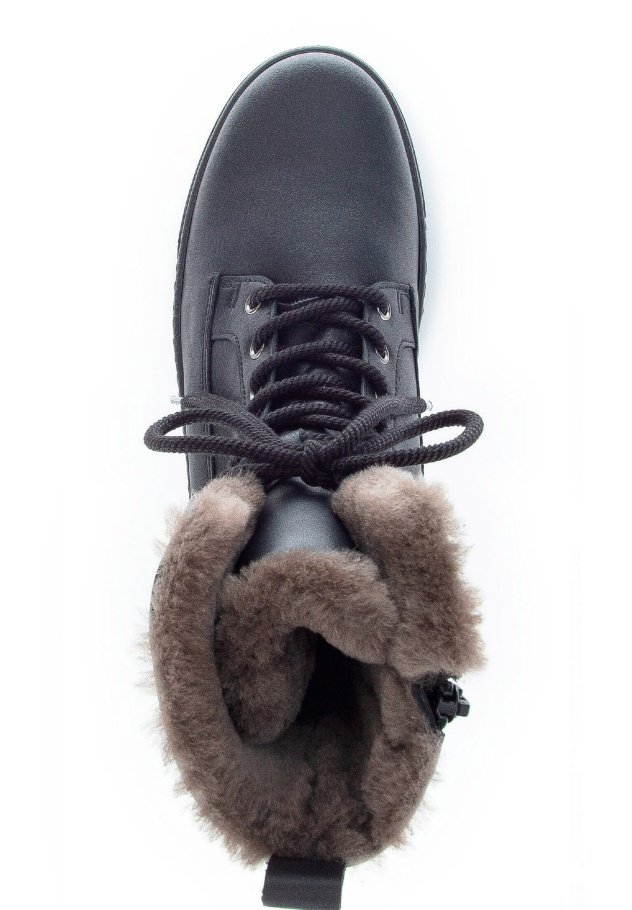 Schwarze Gabor-Schnürstiefeletten