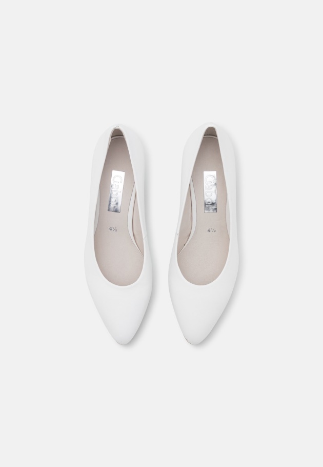 Weiße Gabor Klassische Heels