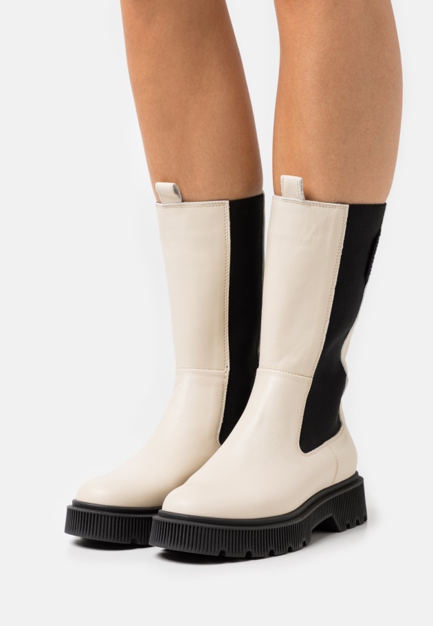 Karamell/graue Plateaustiefel Gabor