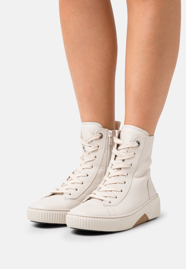 High-Top-Sneaker Aus Weißem Gabor