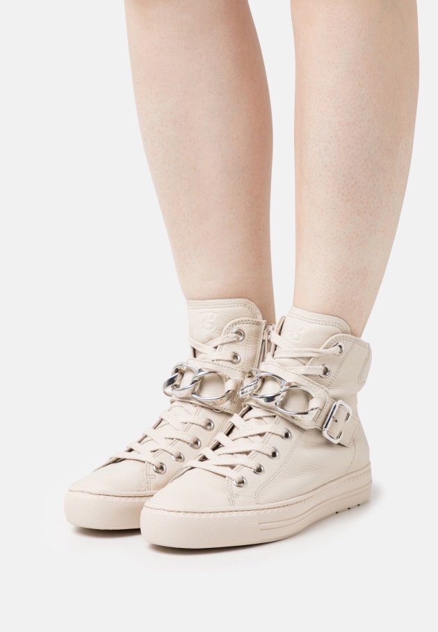 High-Top-Sneaker Aus Weißem Gabor