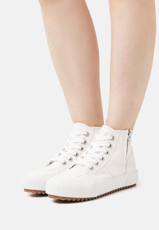 High-Top-Sneaker Aus Weißem Gabor